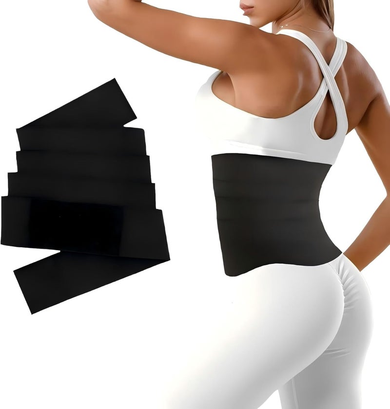 MGHLKF Waist Trainers For Women Belly Fat,Postpartum Belly Wrap For Tummy Control,Bandage Wrap Waist Trainer, Waist Trainer For Women Lower Belly Fat Black - Image 1